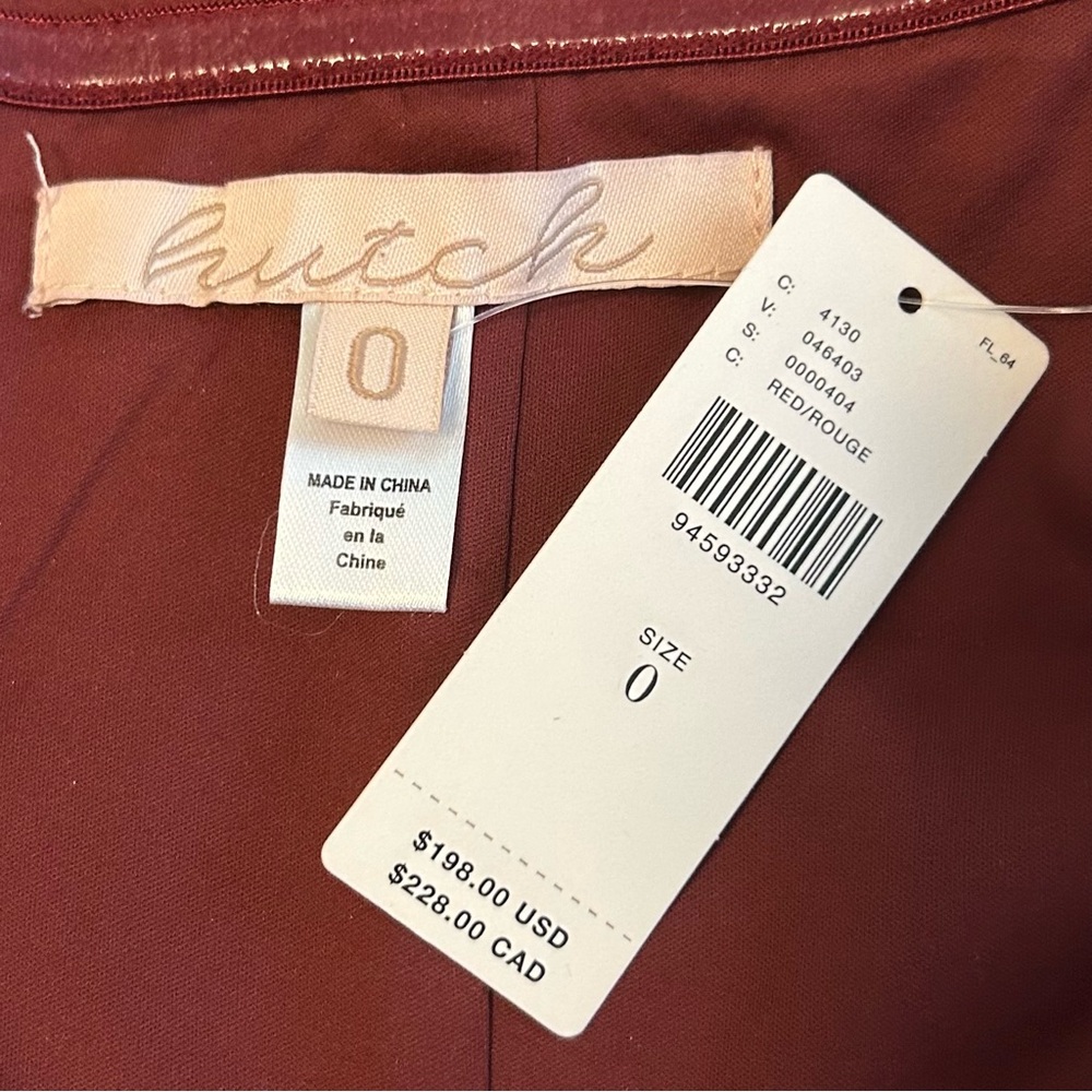 NAT Anthropologie Hutch Off-The-Shoulder Velvet Mini Dress Women’s SZ 0 in Wine‎ - Picture 7 of 8